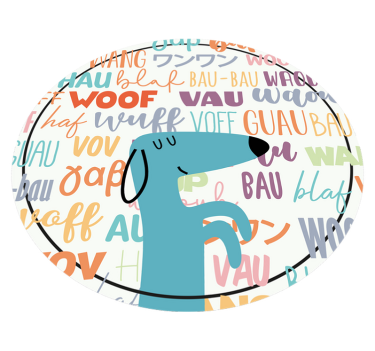 Tapis vinyle rond aboiements de chien - TenStickers