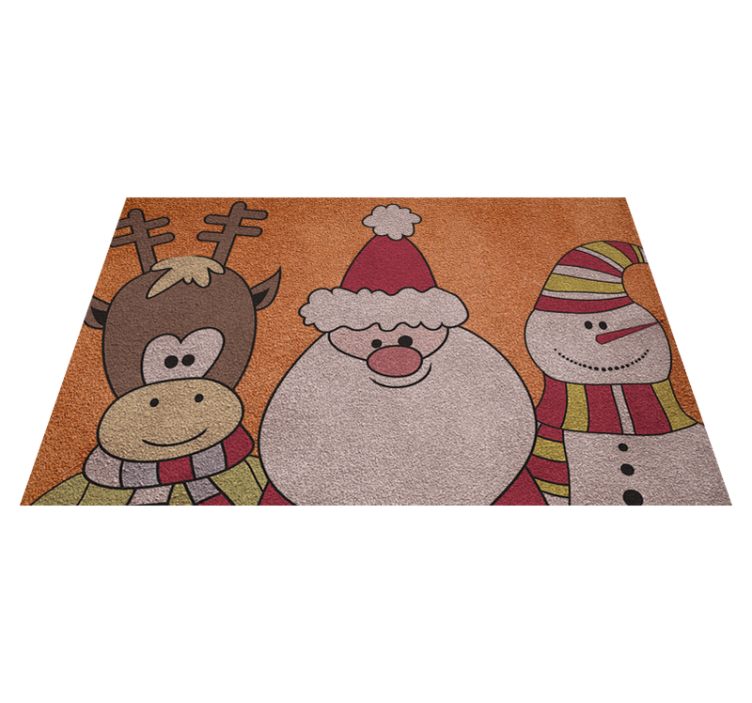 Tapis vinyle entrée Noël renne et bonhomme de neige - TenStickers