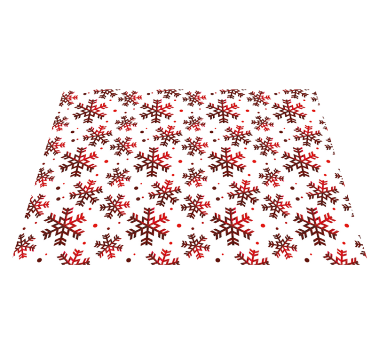 Tapis vinyle noël flocons de neige rouges - TenStickers