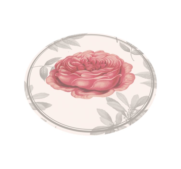 Tapis vinyle salon fleur rose - TenStickers