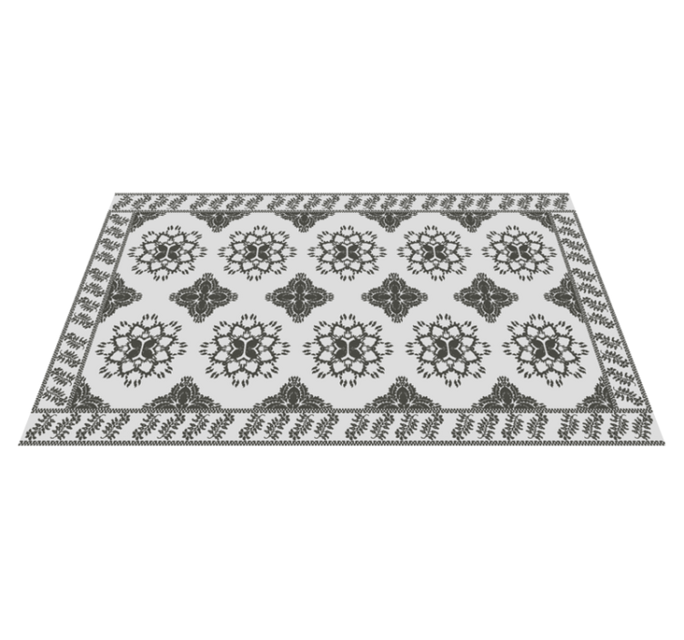 Tapis vinyle salle a manger motif floral vintage - TenStickers