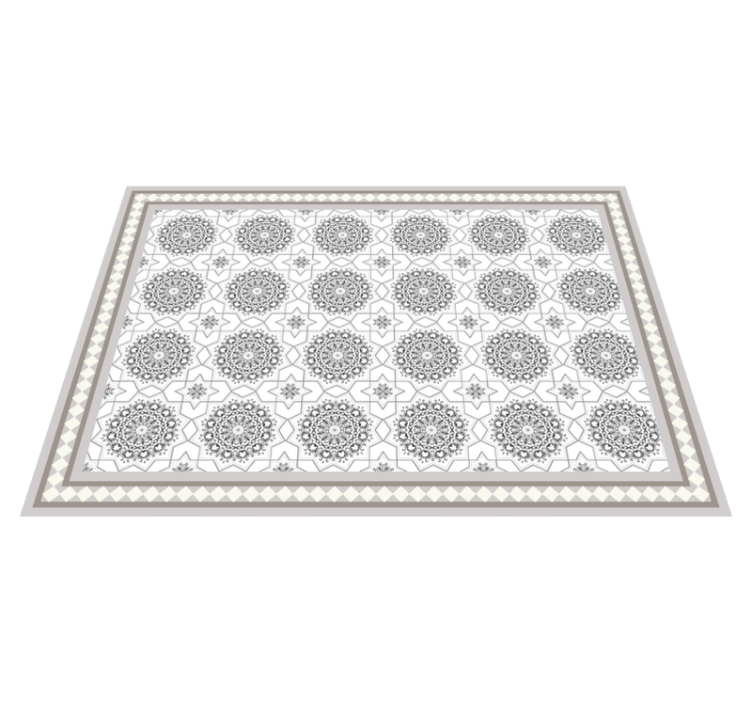 Tapis vinyle salle à manger design marocain gris clair - TenStickers