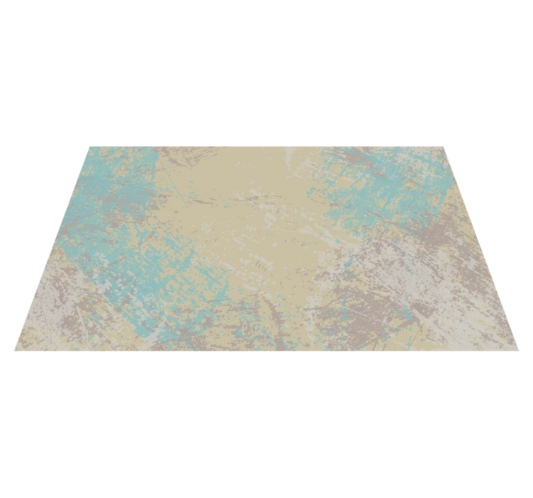 Tapis vinyle salle a manger dessin abstrait jaune et bleu - TenStickers