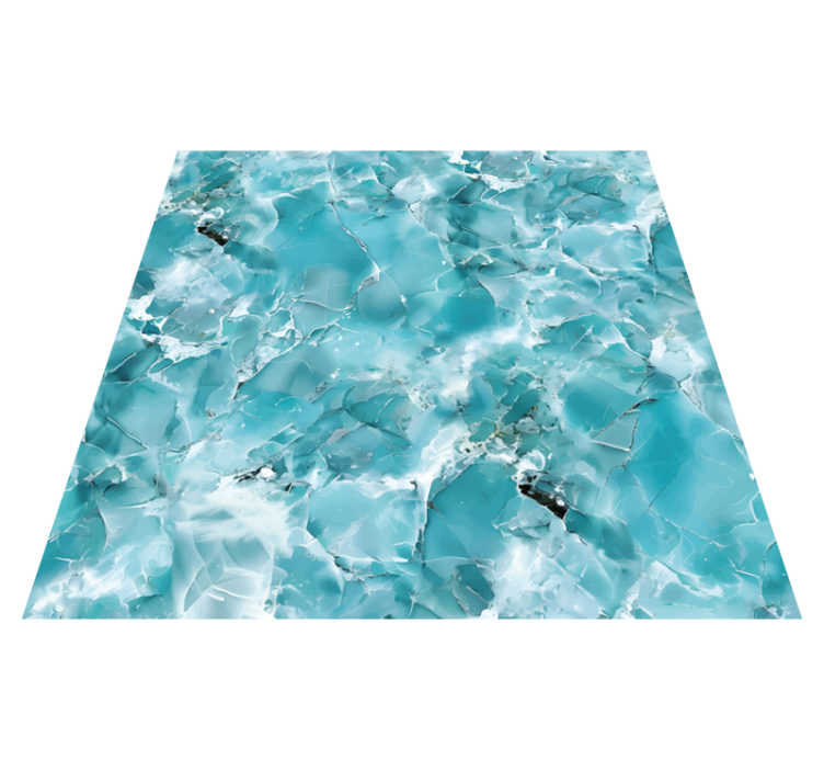 Tapis vinyle marbre bleu turquoise - TenStickers