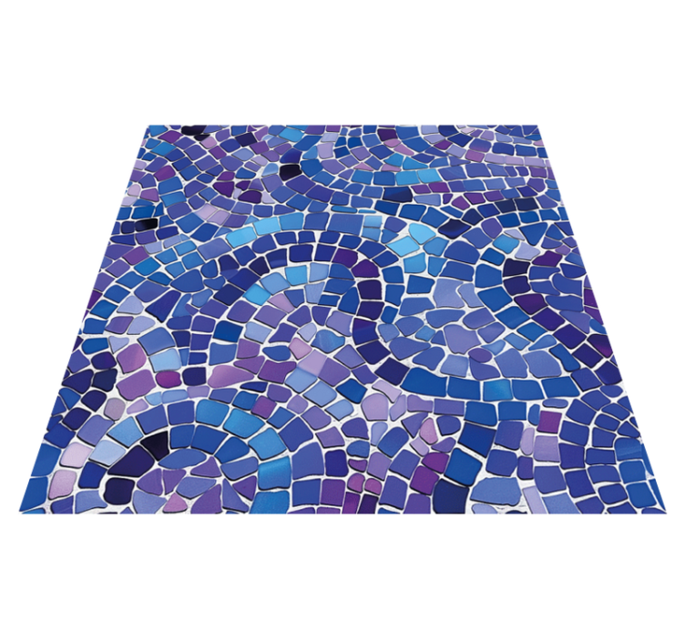 Tapis vinyle bleu imitation mosaïque - TenStickers