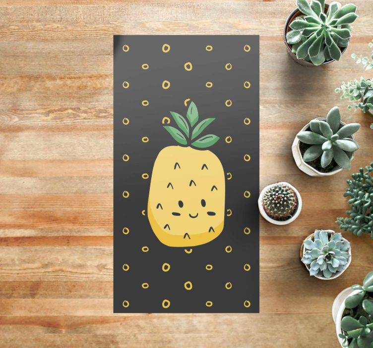 Tapis vinyle pour enfants ananas joyeux - TenStickers
