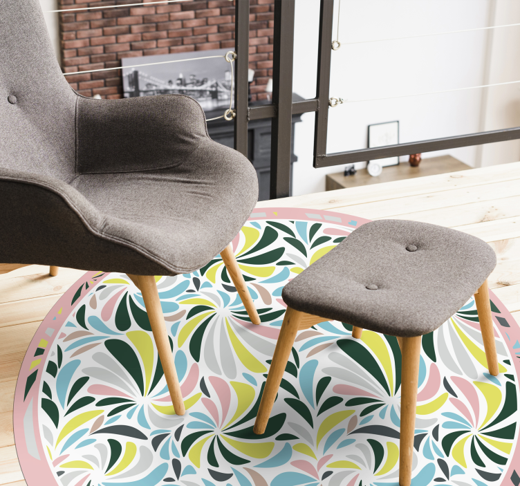 Tapis vinyle chambre bébé tourbillons floraux colorés - TenStickers