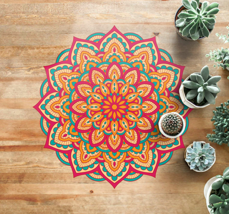 Tapis vinyle mandala conception de couleurs vibrantes - TenStickers