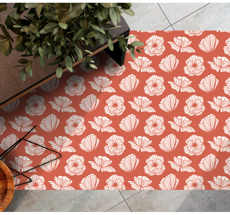 Tapis vinyle fleurs et plantes élément floral - TenStickers