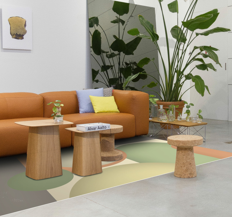 Tapis vinyle moderne motifs circulaires contemporains - TenStickers