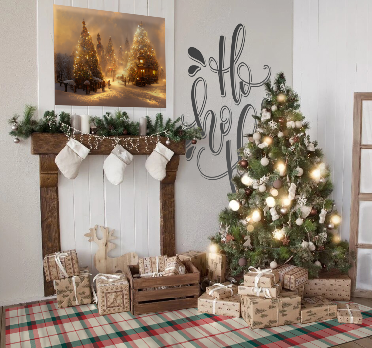 Tapis vinyle Noël motif écossais - TenStickers