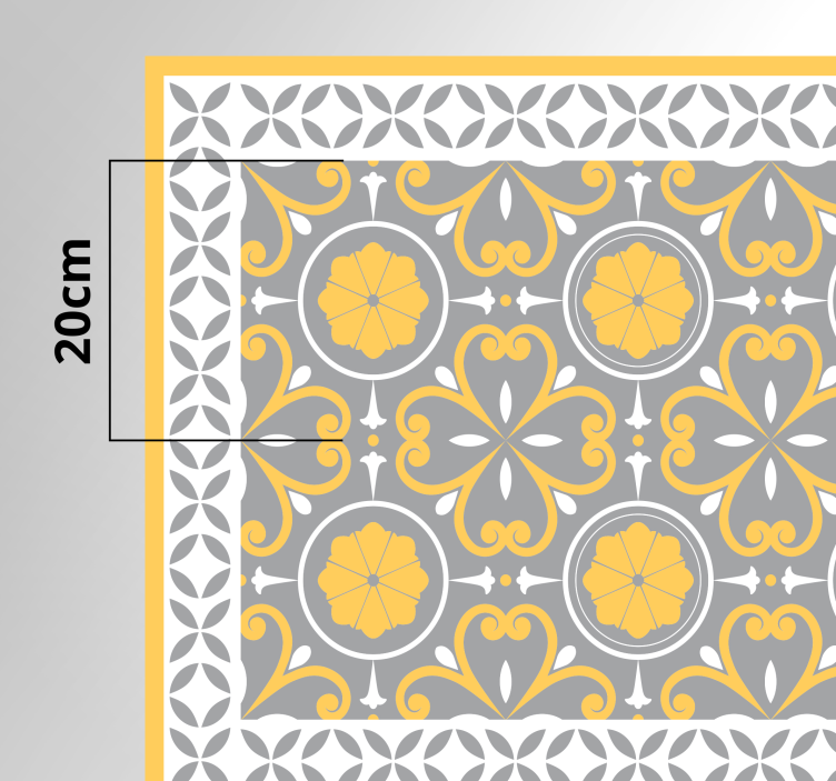 Tapis vinyle cuisine motif gris jaune - TenStickers