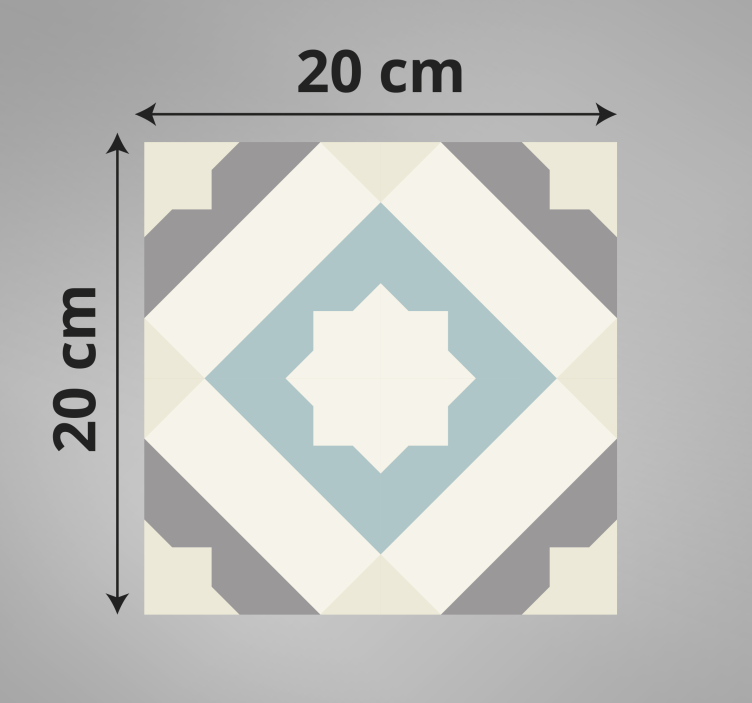 Tapis vinyle carreaux de ciment motif étoile élégant - TenStickers