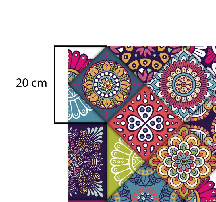 Tapis vinyle mandala patchwork de carreaux mandala - TenStickers