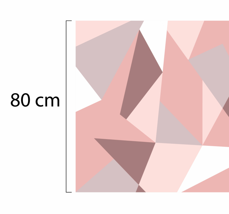Tapis vinyle géométrique motif triangulaire rose et gris - TenStickers
