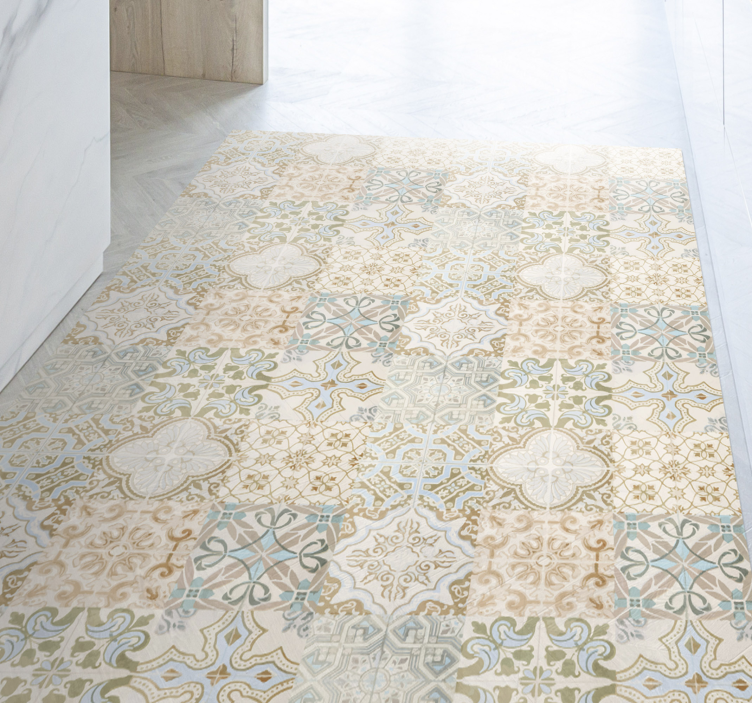 Tapis vinyle cuisine carreaux de ciment vintage espagnol - TenStickers