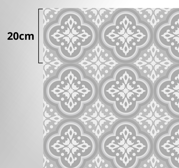 Tapis vinyle carreaux de ciment portugais gris - TenStickers