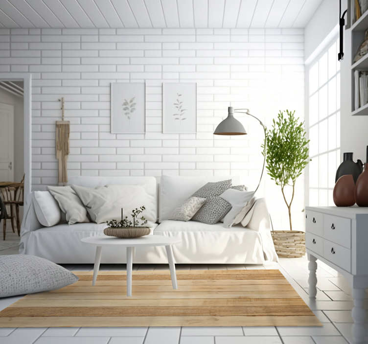 Tapis vinyle salon imitation bois couleur claire - TenStickers