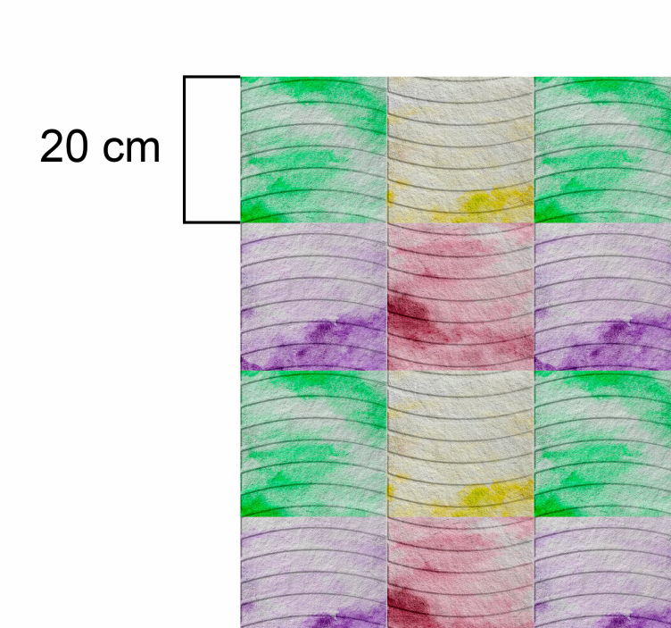 Tapis vinyle salon pavés des Ramblas colorés - TenStickers