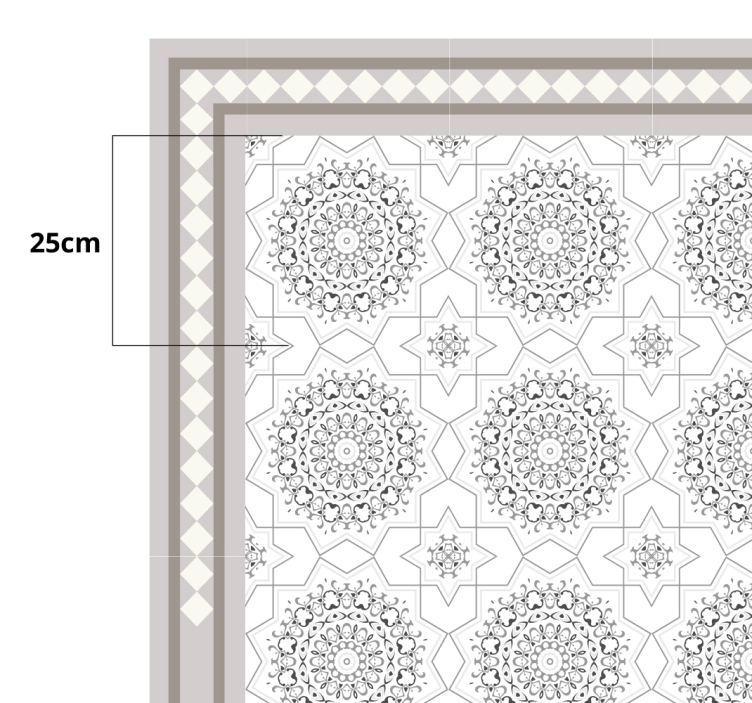 Tapis vinyle salle à manger design marocain gris clair - TenStickers