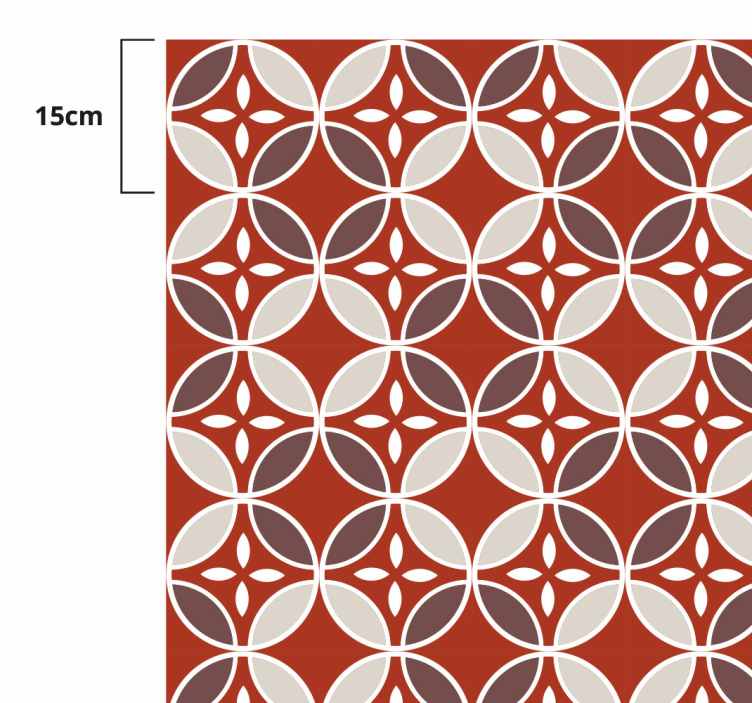 Tapis cuisine carreaux de ciment fond rouge - TenStickers