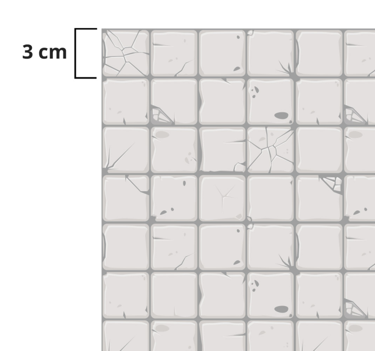 Tapis vinyle carreaux de ciment tuiles vieillies gris clair - TenStickers