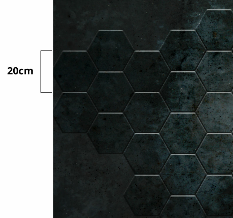 Tapis vinyle carreaux de ciment motif hexagonal - TenStickers