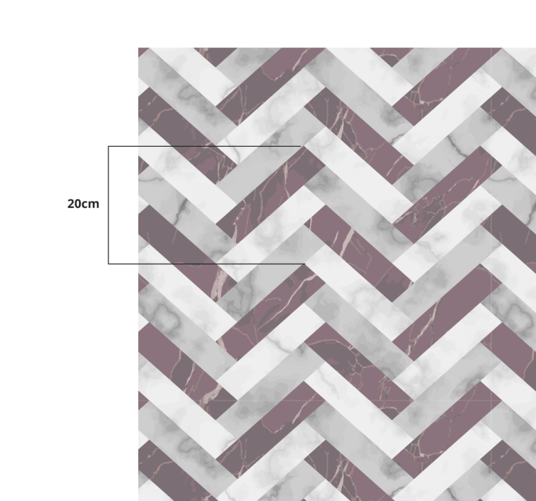 Tapis vinyle géométrique chevrons effet marbre - TenStickers