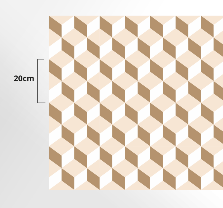 Tapis vinyle cuisine motif en nid d'abeille cubique - TenStickers