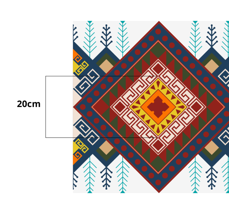 Tapis vinyle éthnique motif géométrique ethnique - TenStickers