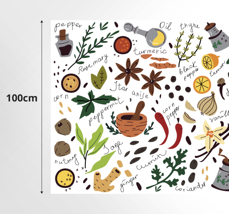 Tapis vinyle cuisine conception d'illustration d'épices - TenStickers