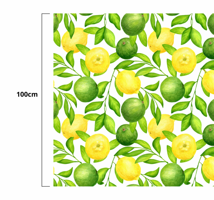 Tapis vinyle cuisine superposition de feuilles d'agrumes - TenStickers