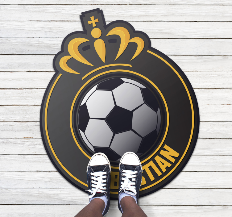 Tapis vinyle personnalisé ballon de football avec nom - TenStickers