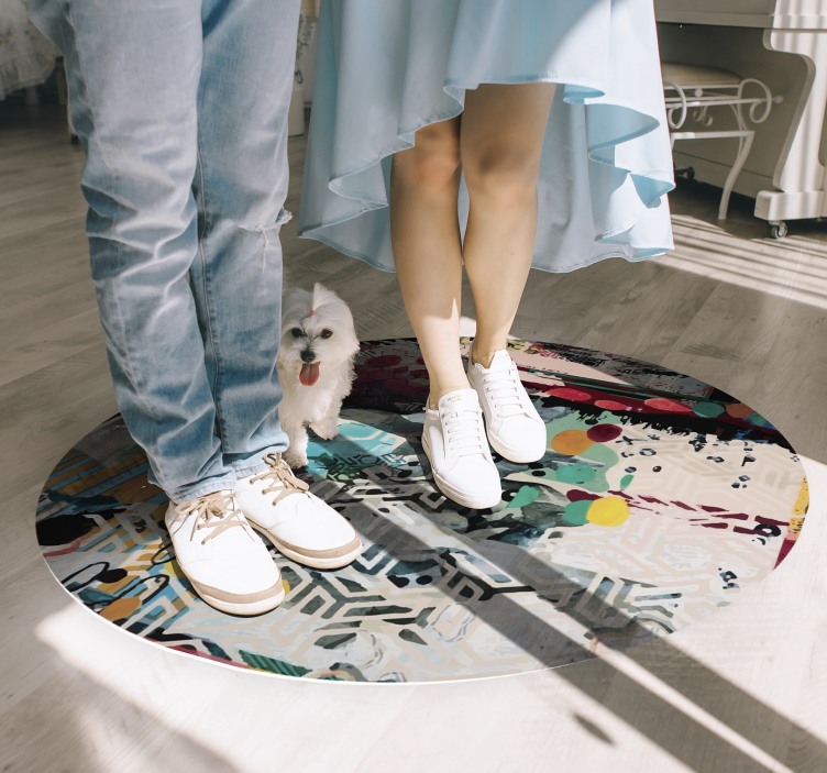 Tapis vinyle salon motif abstrait d'éclaboussure - TenStickers