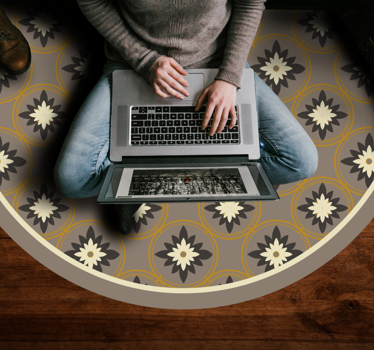 Tapis mosaique vinyle cercle à motifs - TenStickers