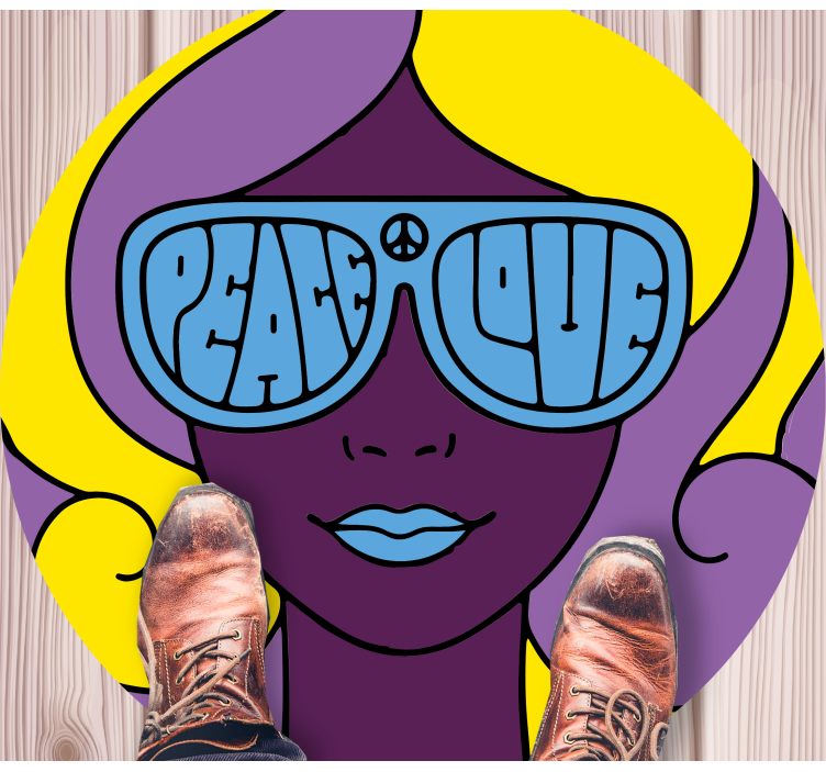 Tapis vinyle ado icône de paix et d'amour - TenStickers