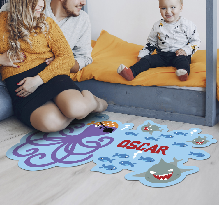 Tapis vinyle pirate octopus personnalisable - TenStickers