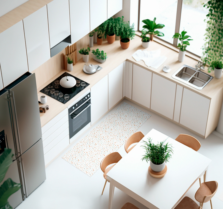 Tapis vinyle cuisine motif terrazo - TenStickers