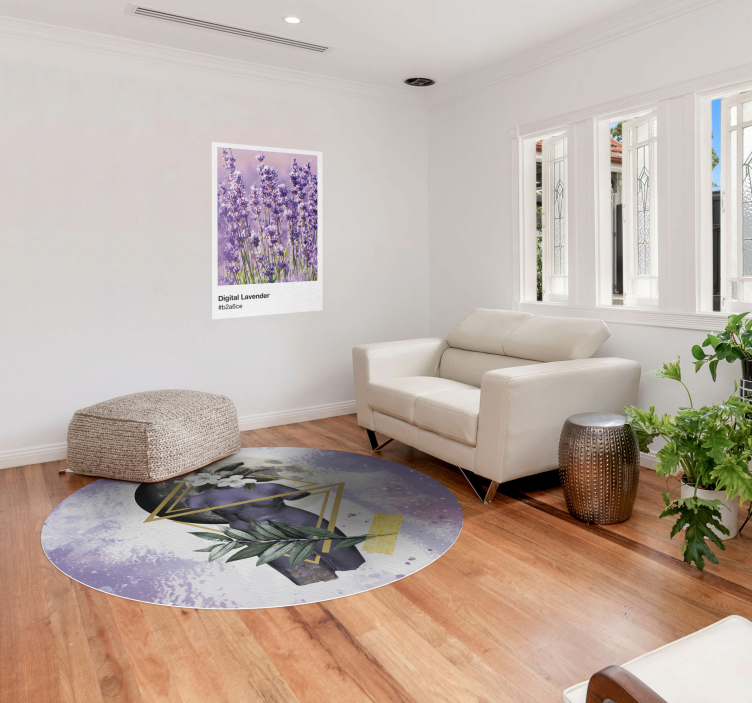 Tapis vinyle collage digital couleur lavande - TenStickers