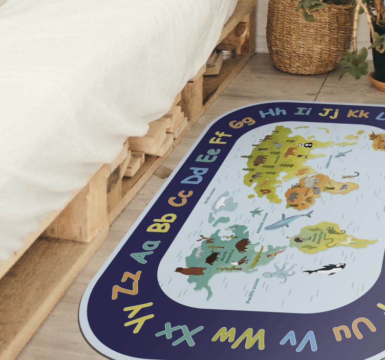 Tapis vinyle carte du monde Pour les enfants  - TenStickers