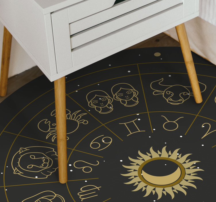 Tapis vinyle alphabet cercle du zodiaque - TenStickers