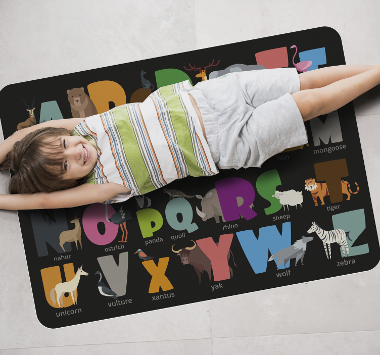 Tapis vinyle alphabet faune alphabétique - TenStickers