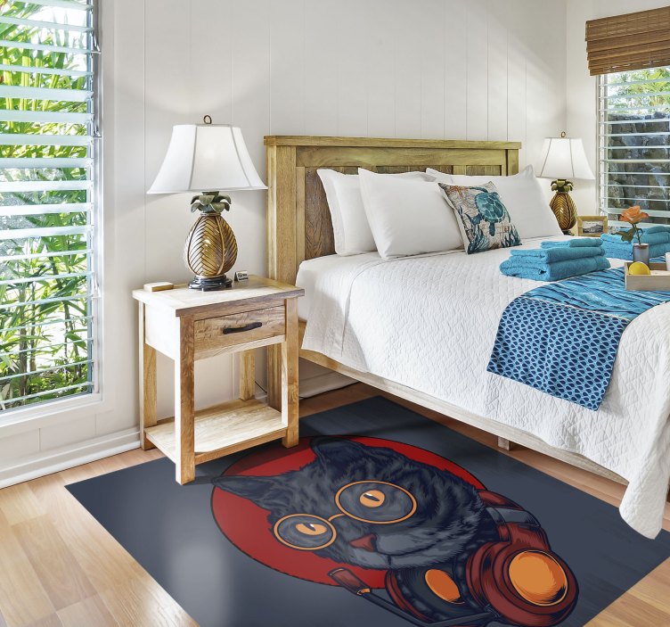 Tapis vinyle animal félin astronaute - TenStickers