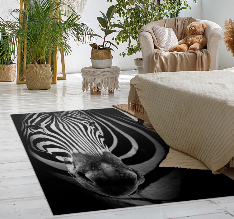 Tapis vinyle animal imprimé à rayures zébrées - TenStickers