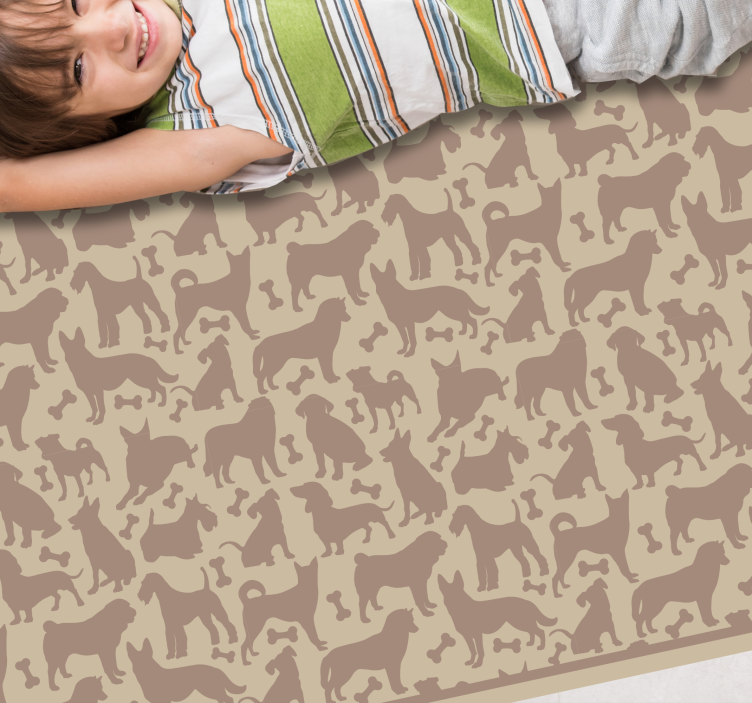 Tapis vinyle animal motif de silhouettes de chien - TenStickers