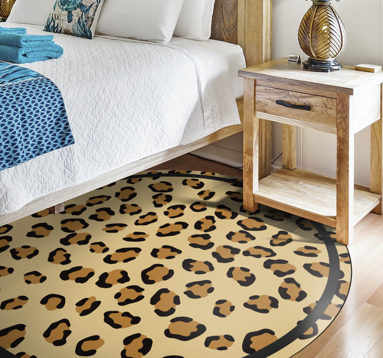 Tapis vinyle animal motif léopard classique - TenStickers