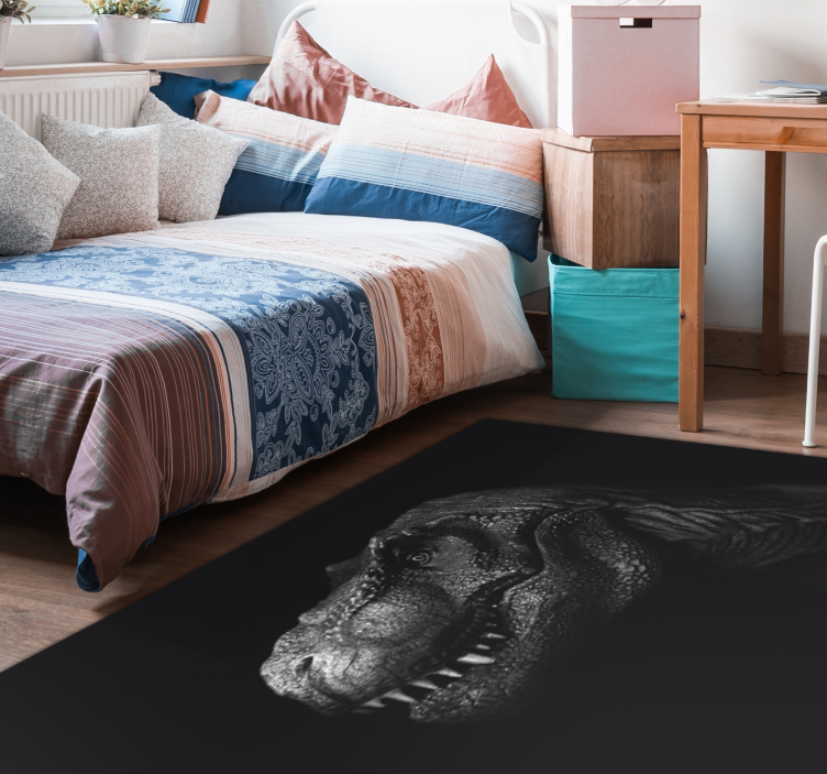 Tapis vinyle animal portrait de tyrannosaure - TenStickers