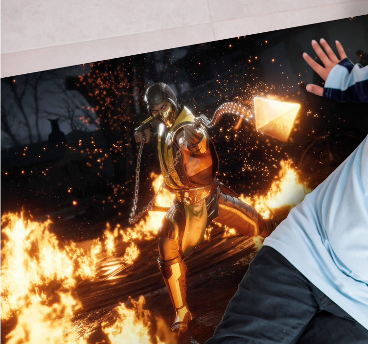 Tapis vinyle ado action de caractère fougueuse - TenStickers