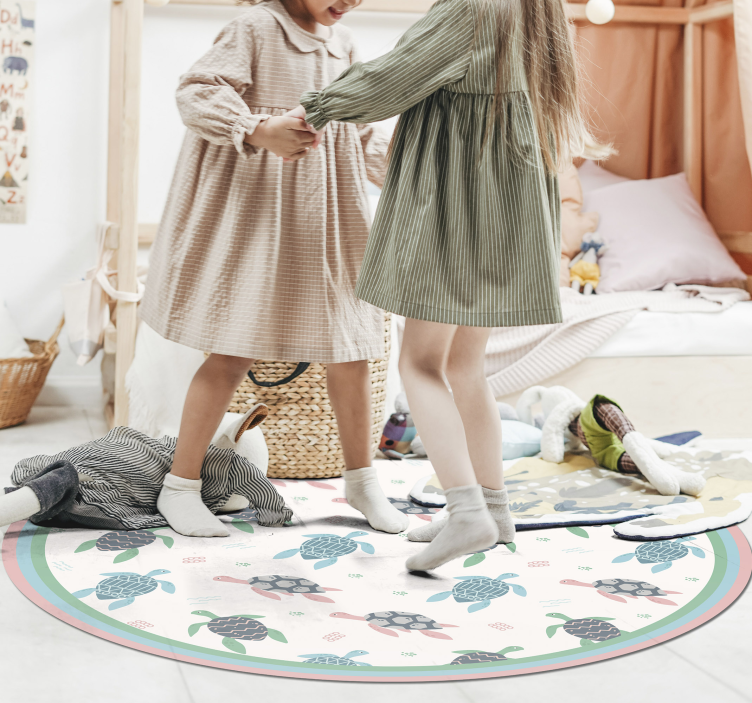 Tapis vinyle autres tapis cercle de jeu des tortues - TenStickers