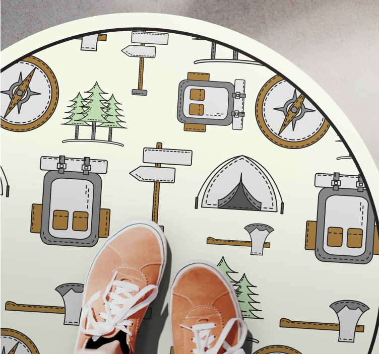 Tapis vinyle route idée d'expédition de camping - TenStickers